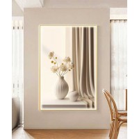 Gold Frame 80*120 Cm Vase Flower Crytsall Porsalein Painting 